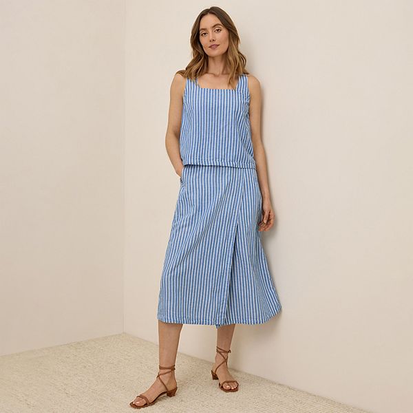 

Юбка-саронг из льняной смеси Canopy с органическим хлопком Pact, Bondi Stripe