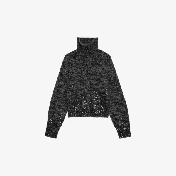 

Кардиган Tylia из шерсти альпаки, украшенный пайетками Zadig&Voltaire, серый