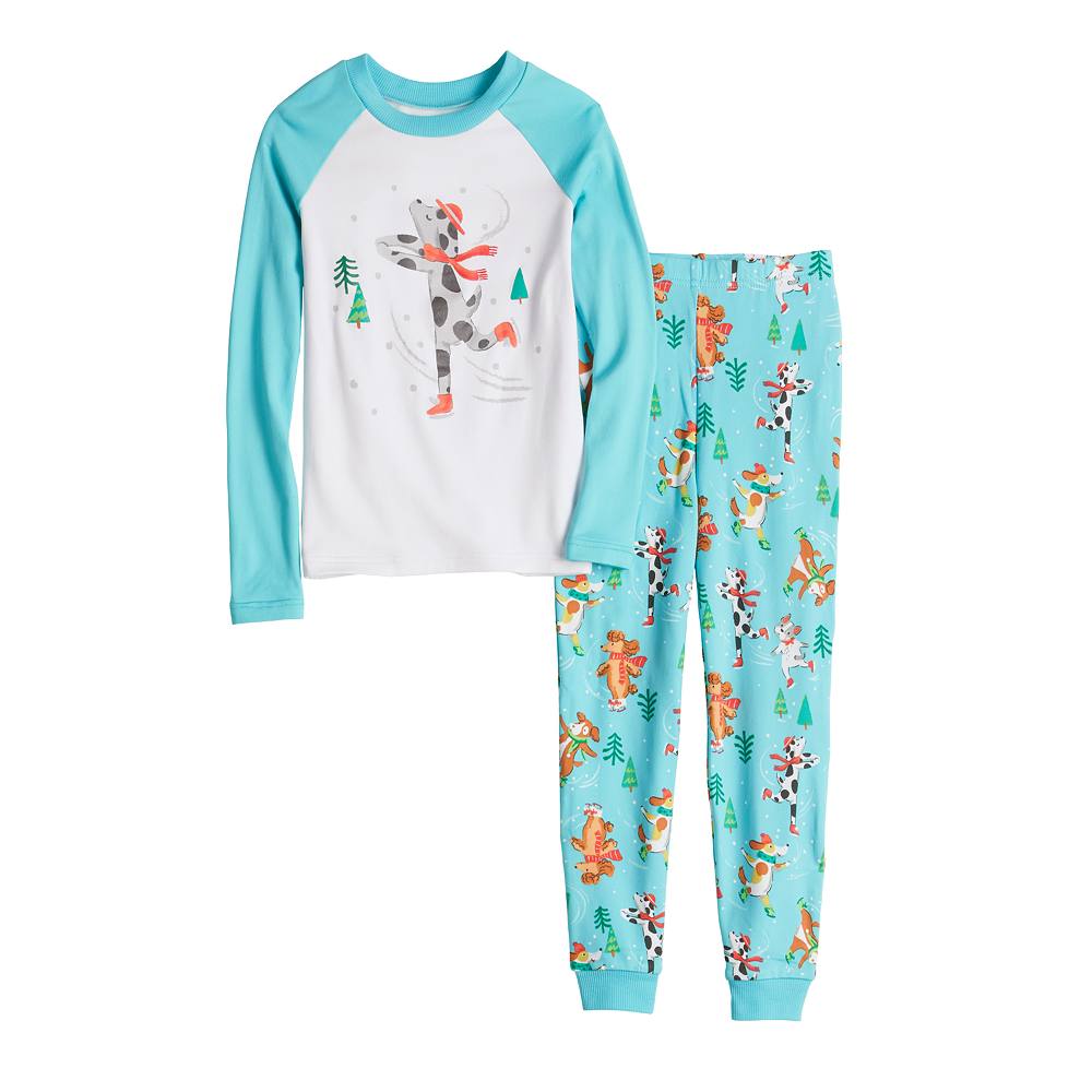 

Пижамный комплект Jammies For Your Families для девочек 4–12 лет Dog Family с верхом и низом, цвет Winter Dogs