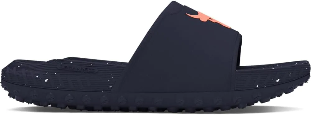 Мужские слайд-сандалии Under Armour Project Rock 3, темно-синий/оранжевый — фото 2