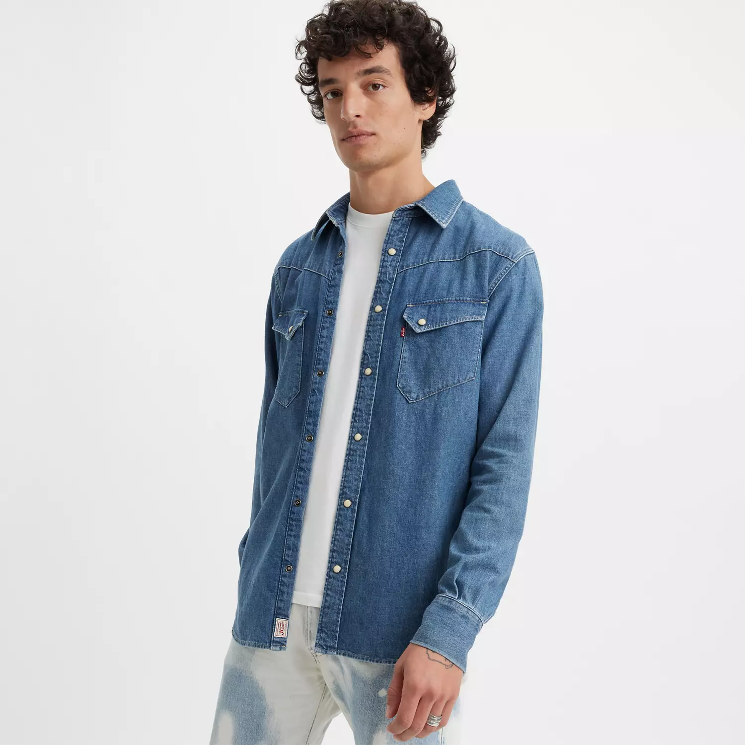 

54 лонгхорн рубашка в стиле вестерн Levi's, цвет Medium Indigo Stonewash - Medium Wash