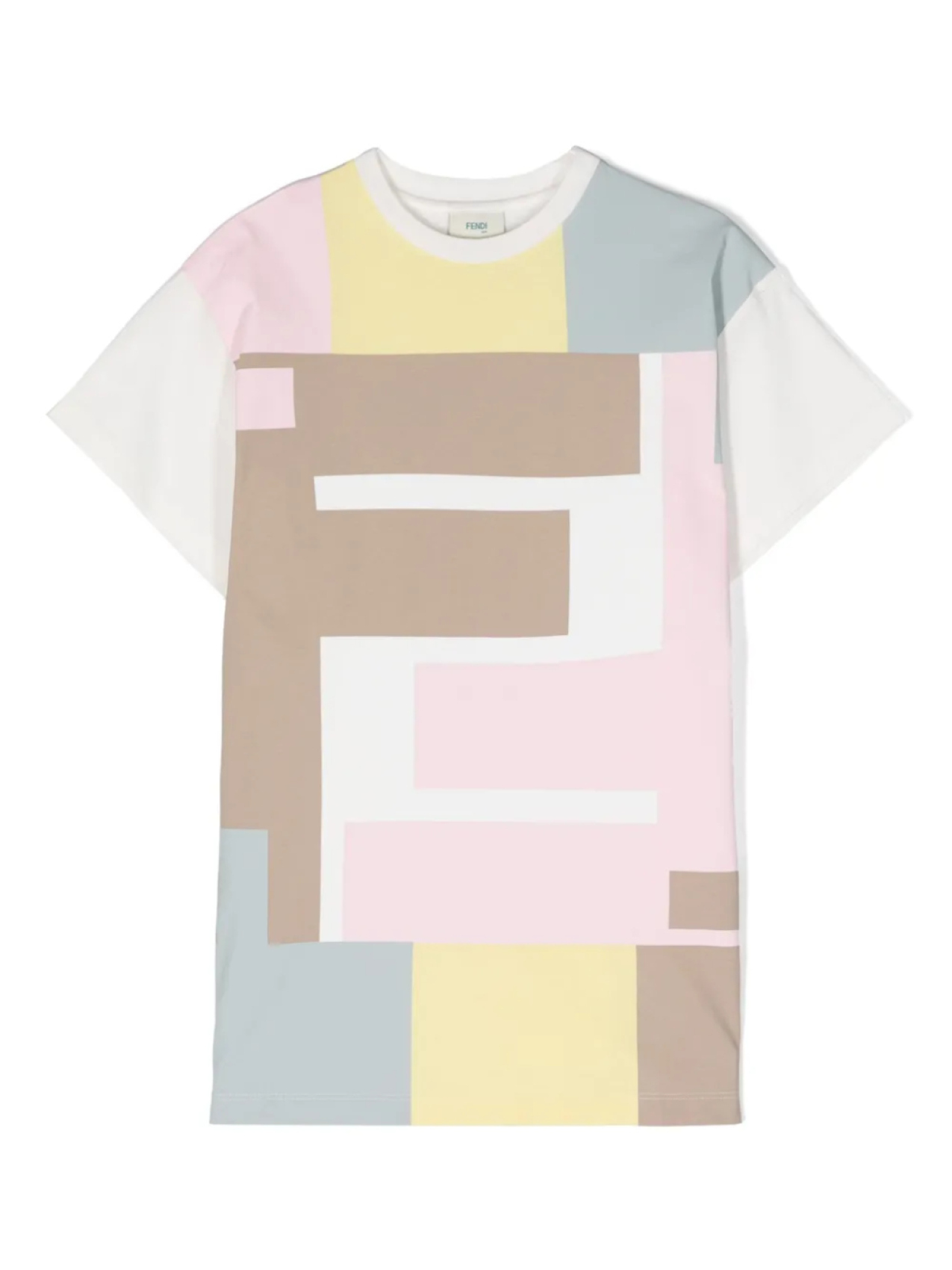 

Платье-футболка с принтом FF Fendi Kids, белый