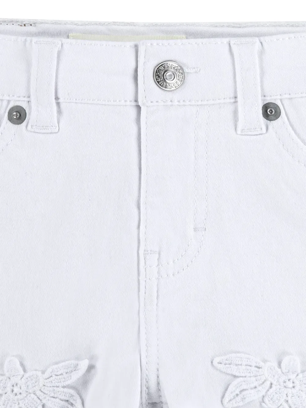 Джинсовые шорты с цветочной аппликацией Levi'S Kids, белый — фото 3