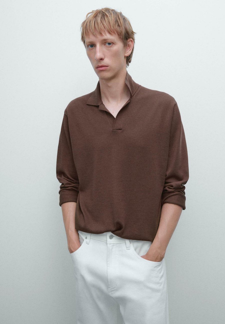 

Топ Massimo Dutti JOHNNY COLLAR LONG SLEEVE, Brown