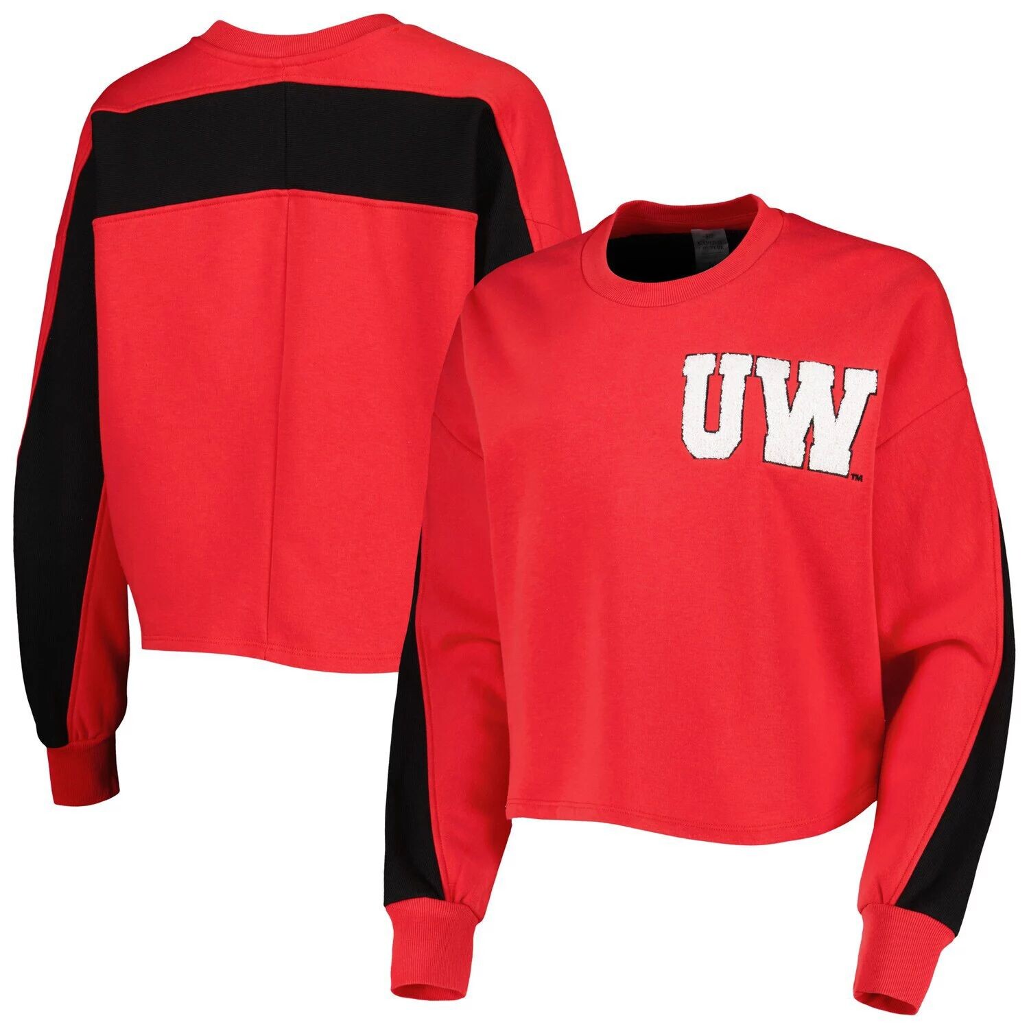 

Женский пуловер Gameday Couture Red Wisconsin Badgers Back To Reality с цветными блоками, толстовка