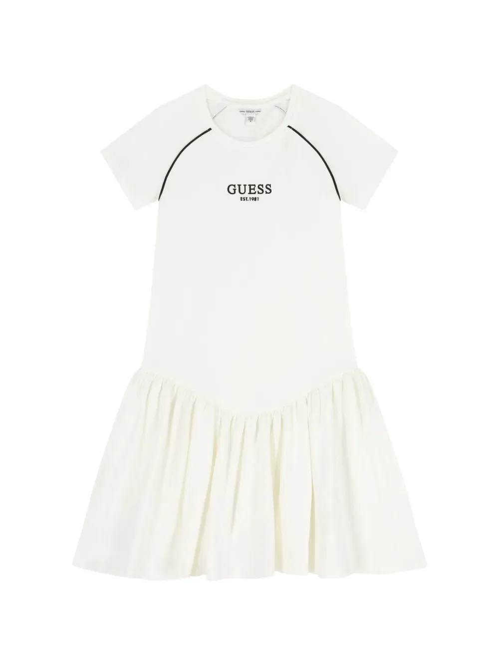 Платье с оборками и кантом Guess Kids, нейтральный