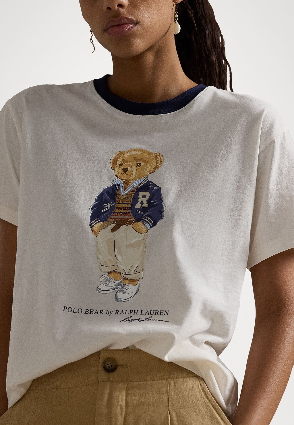 

Футболка с принтом POLO BEAR COTTON JERSEY TEE Polo Ralph Lauren, кремовый