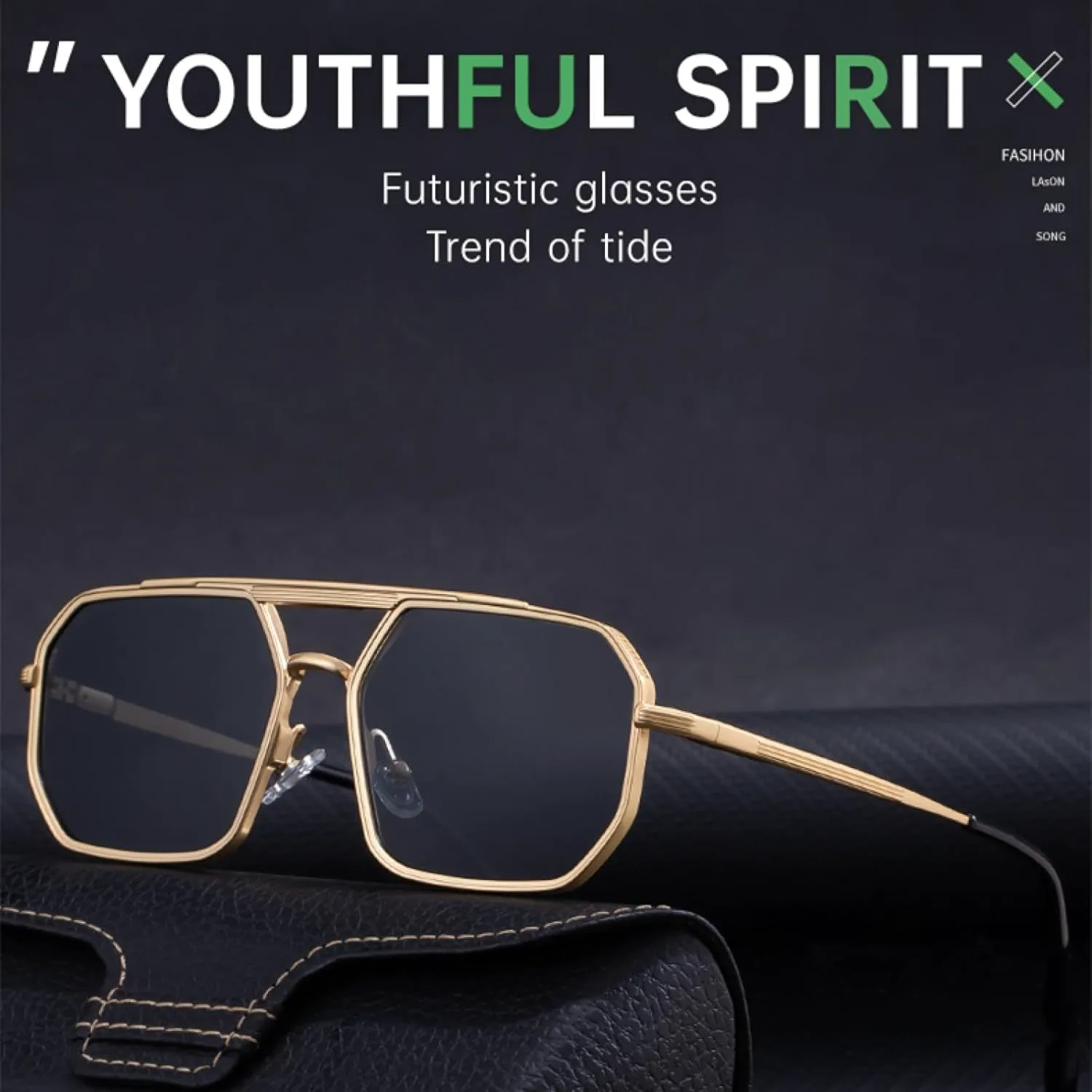 

Большие солнцезащитные очки для мужчин и женщин, роскошные, винтажные, с двойным лучом, в стиле панк, с защитой от УФ-излучения UV400 TVTBBVV, C4goldbrown