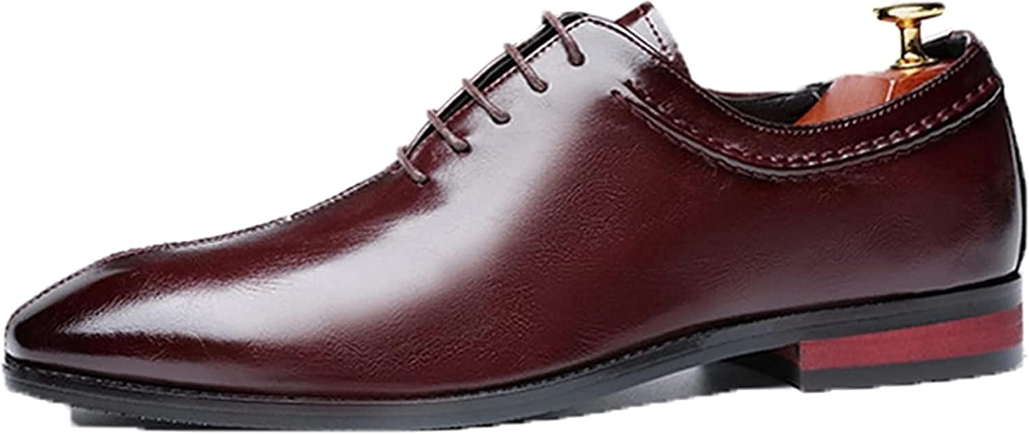 

Мужские оксфорды Yiozoi с острым носком, шнуровкой, кожаные, легкие, износостойкие, деловые офисные туфли, красный