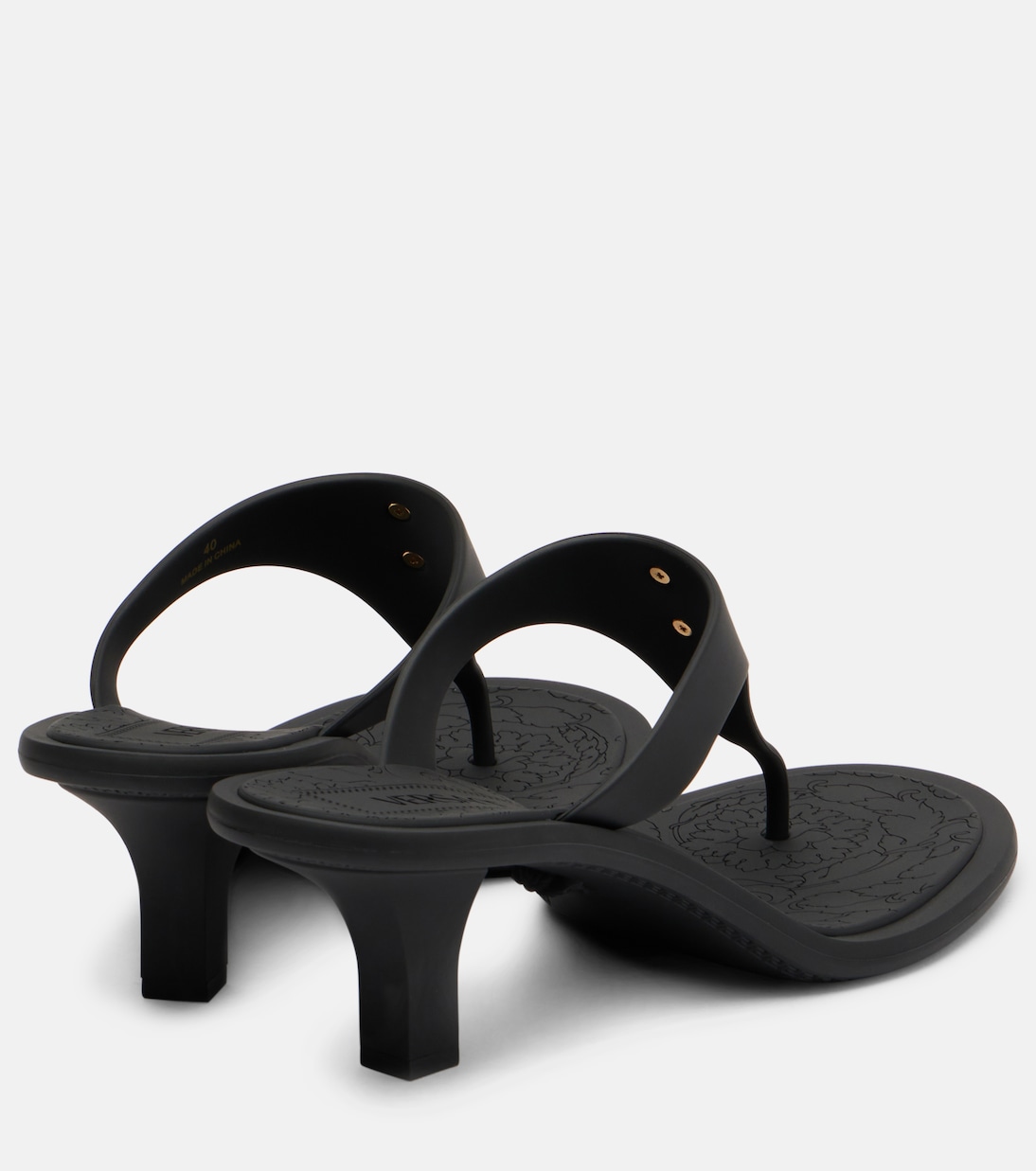 Алия Медуса 55 сланцы-танга, черно-золотые Versace, Black-Versace Gold — фото 2