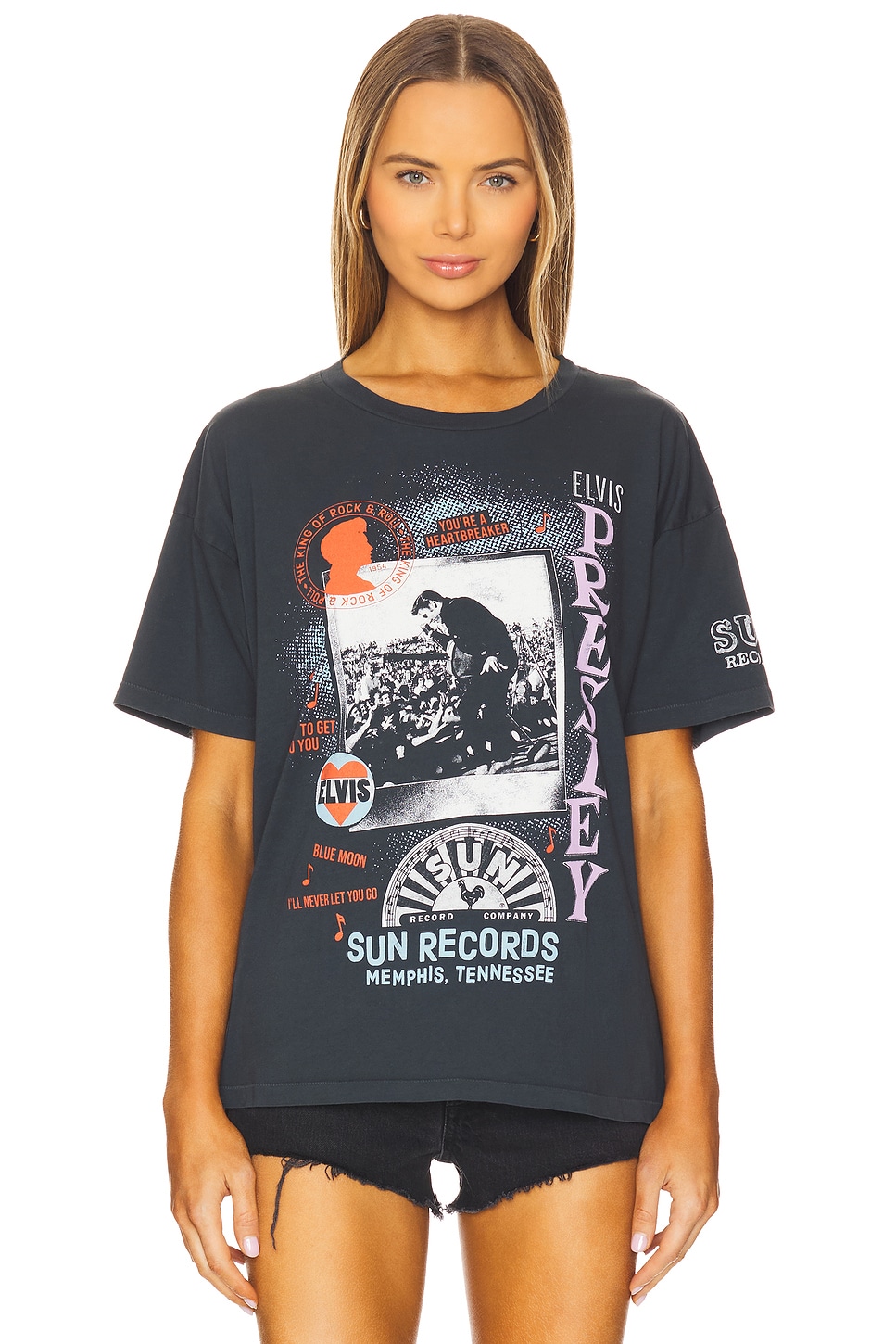 

Футболка с коллажем Polaroid Sun Records x Elvis от Daydreamer, vintage black