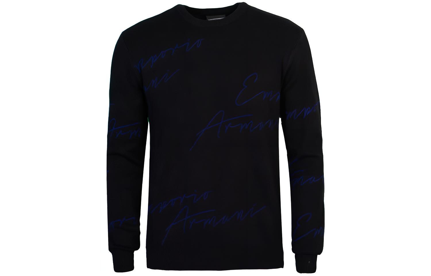 

Трикотажный свитер мужской тёмно-синий EMPORIO ARMANI