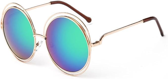 

Солнцезащитные очки с защитой от УФ-излучения UV400 для женщин и мужчин | Большая круглая оправа из сплава с полым каркасом | для занятий спортом на открытом воздухе QWBSER, 3