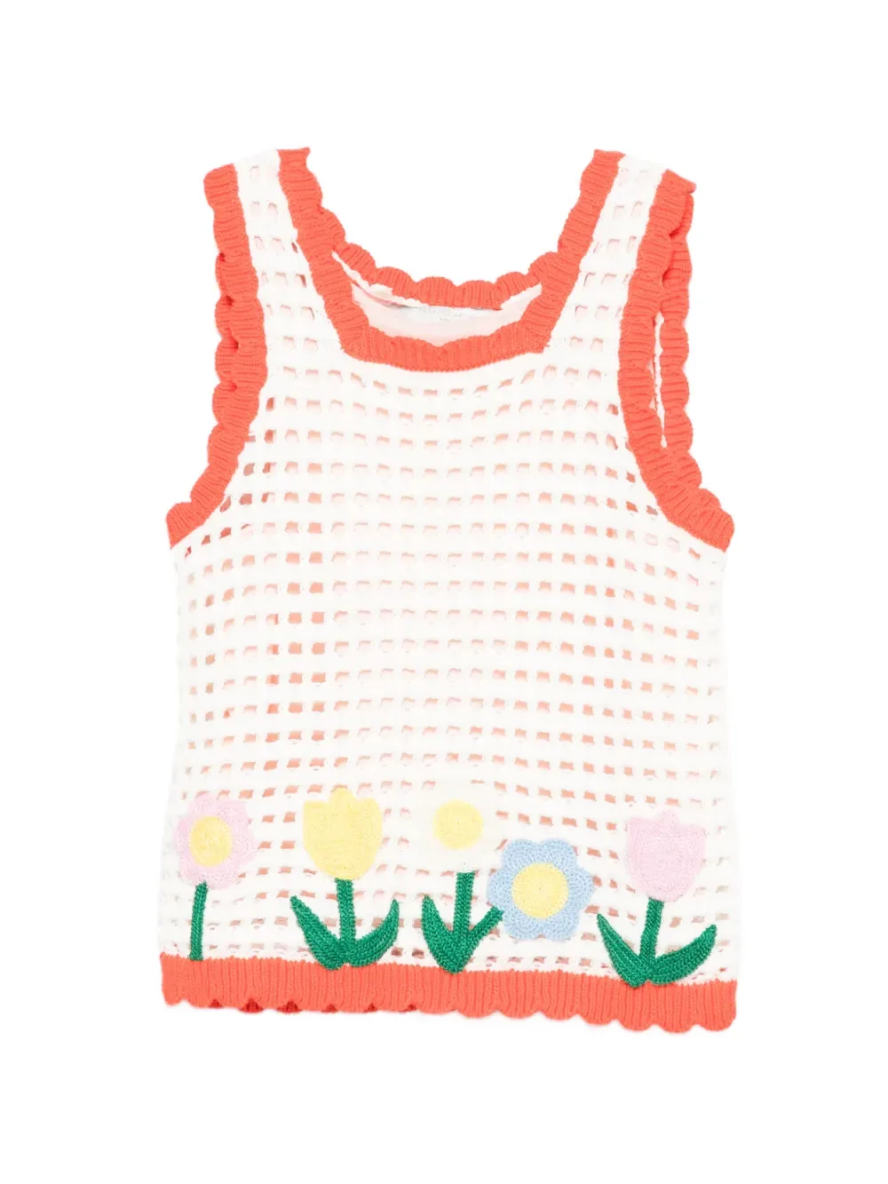 

Вязаный топ с цветочной аппликацией Stella Mccartney Kids, белый
