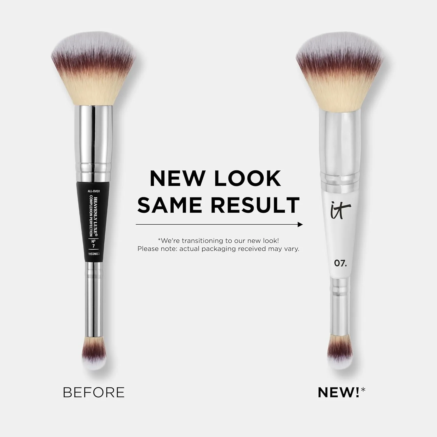 IT Cosmetics Heavenly Luxe Complexion Perfection Brush #7 - двухсторонняя кисть для тонального крема, консилера и контуринга, ультрамягкие синтетические волокна, эффект аэрографа, профессиональная гигиена, cruelty-free, Multicolor — фото 2