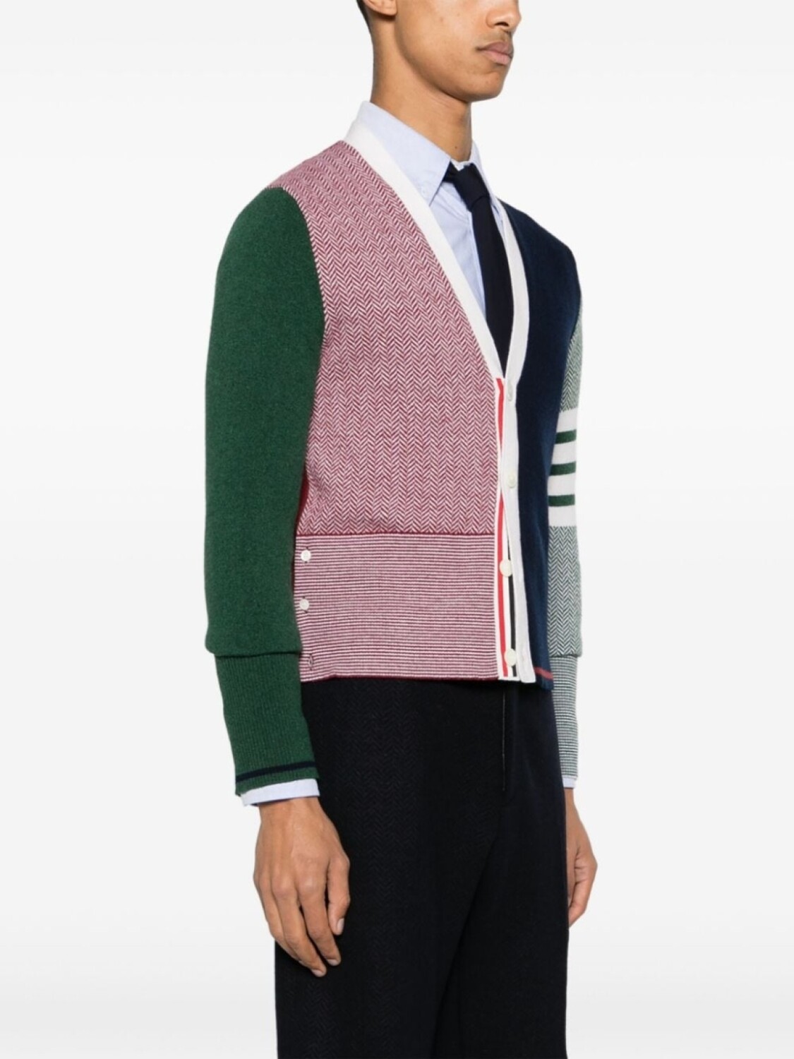 

Thom Browne шерстяной кардиган в стиле колор-блок, синий