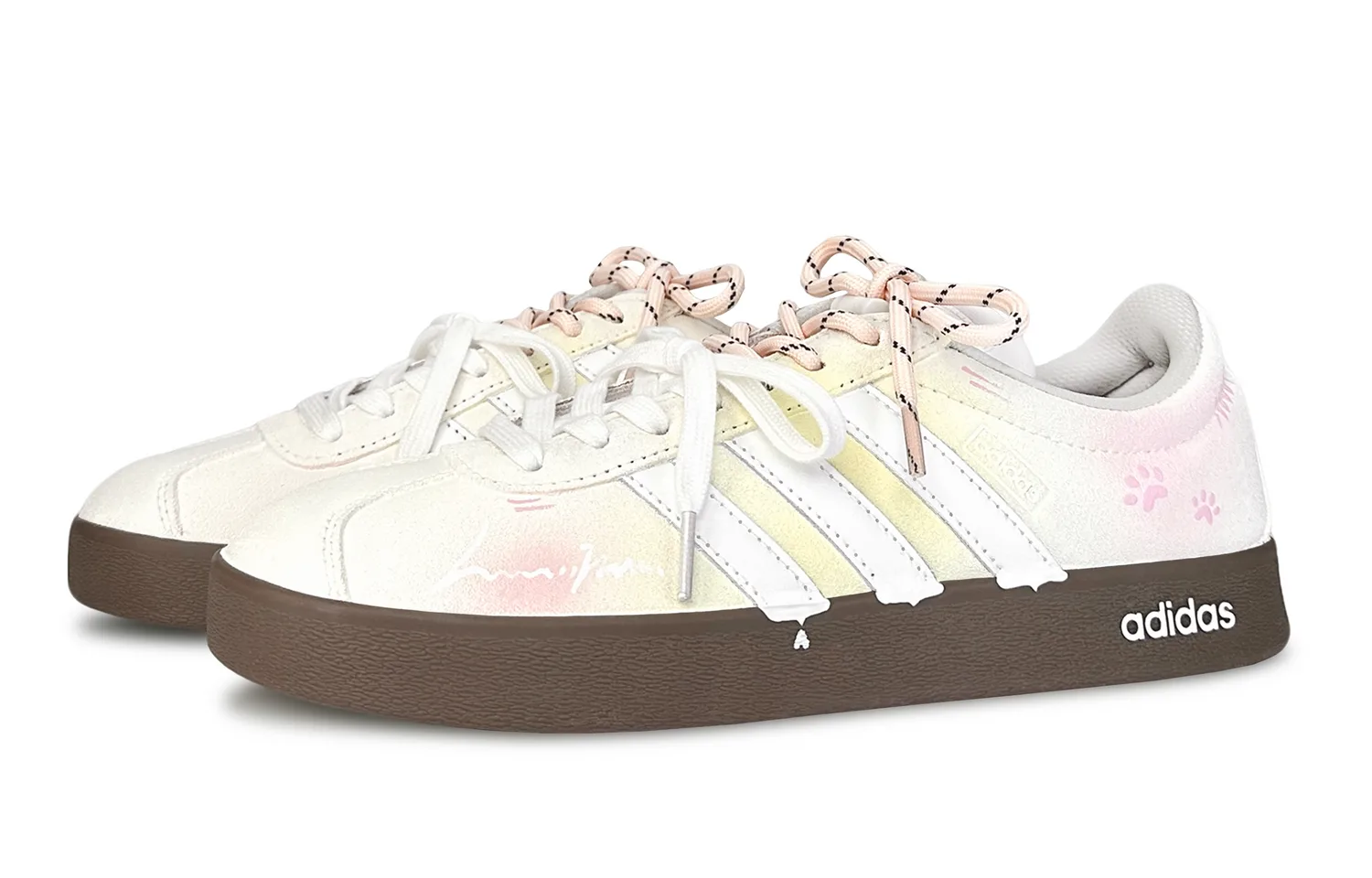 Adidas Vl Court Classic Peach Meow Abrasion Resistant Slip Resistant Low top кроссовки для скейтборда Unisex Peach Pink — фото 4