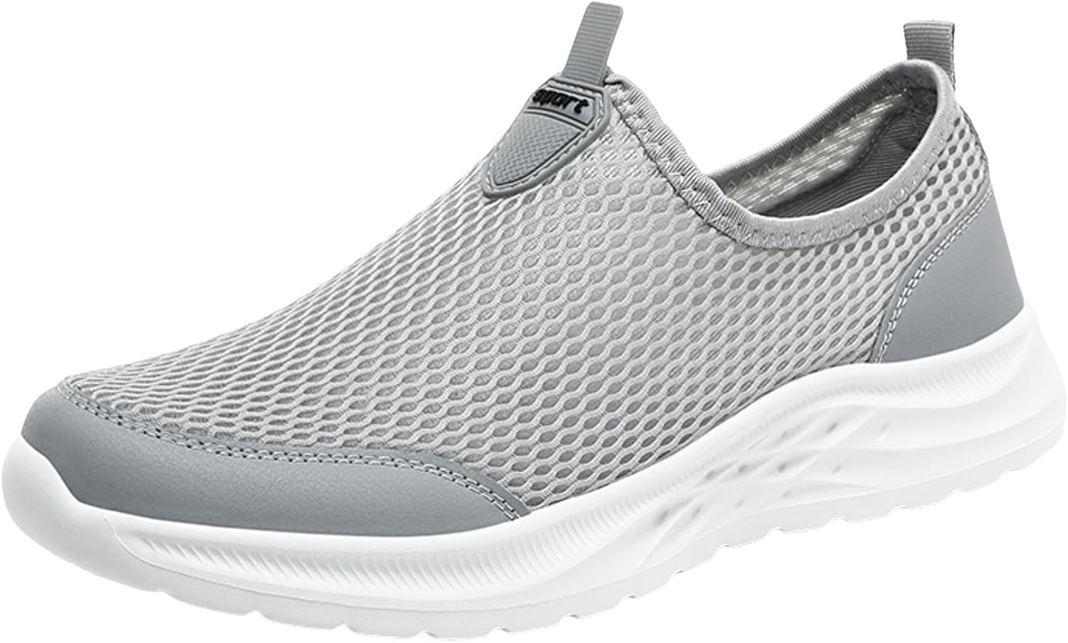 

Мужские слипоны IWIHMIV, повседневные спортивные кроссовки для мужчин, для ходьбы, дышащие, с сеткой, легкие, с мягкой подошвой, серый