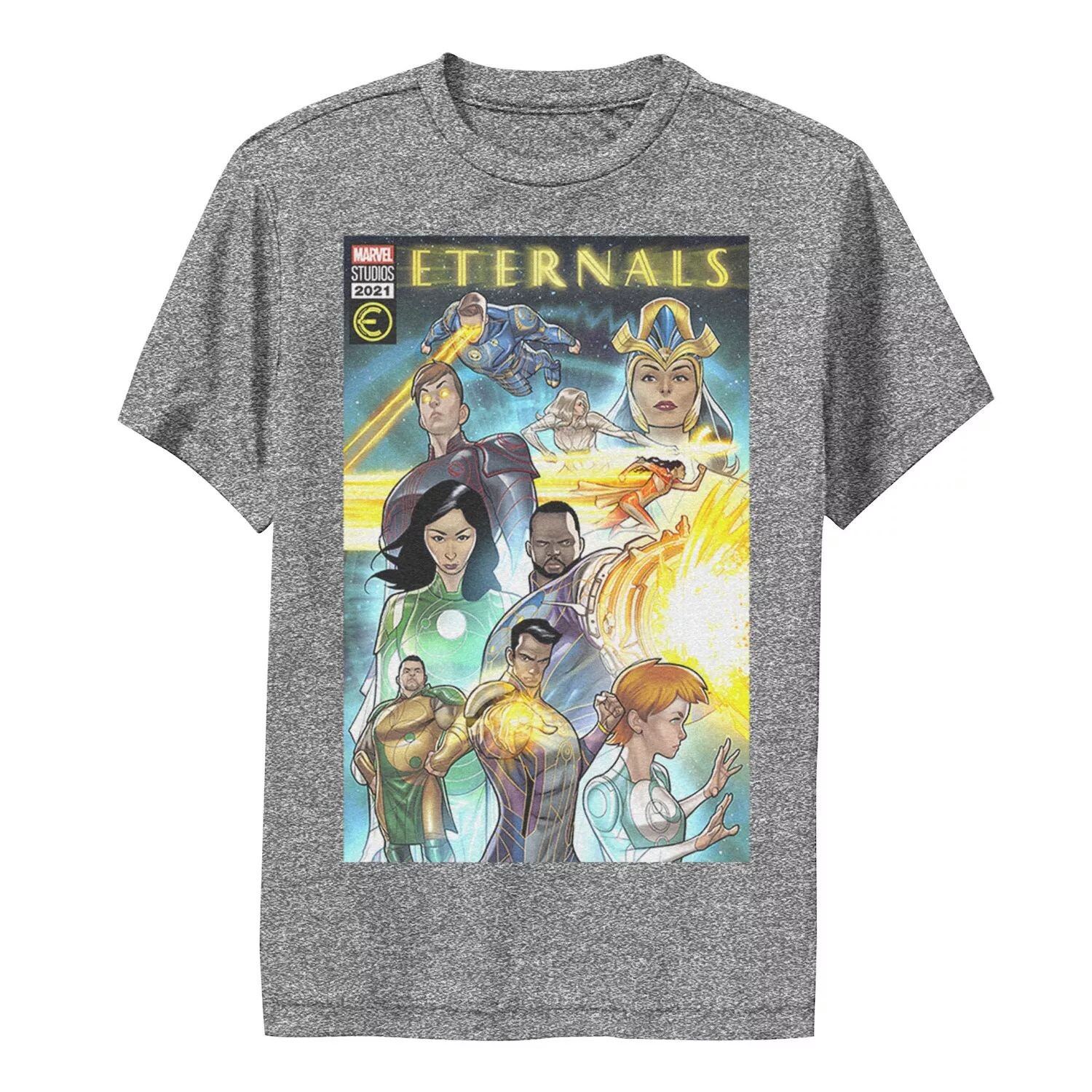 

Красочная футболка с обложкой комиксов для мальчиков 8–20 лет Marvel Eternals и графическим рисунком Licensed Character