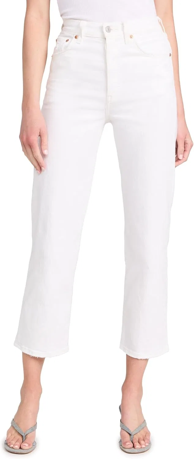 Женские джинсы Levi's Ribcage Straight Ankle, белый
