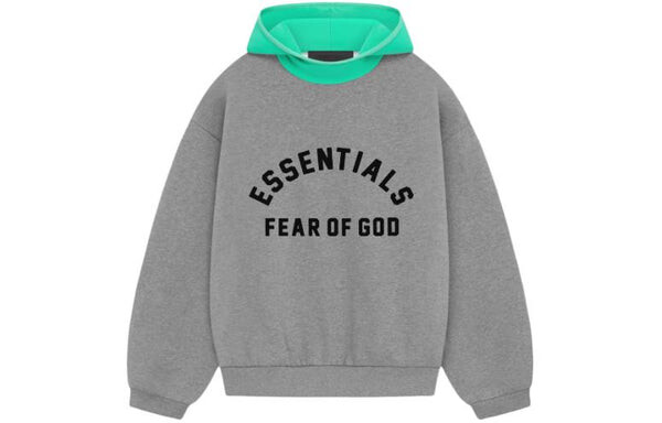 Толстовка ss24 nylon fleece hoodie 'dark heather oatmeal mint leaf' Fear Of God Essentials, мультиколор — фото 2