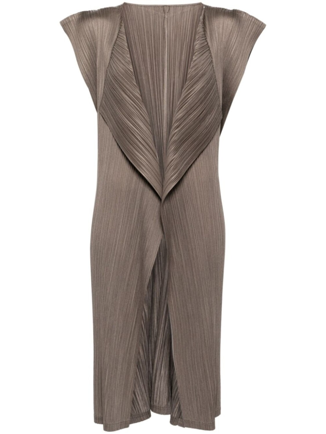 

Pleats Please Issey Miyake атласный плиссированный кардиган, коричневый