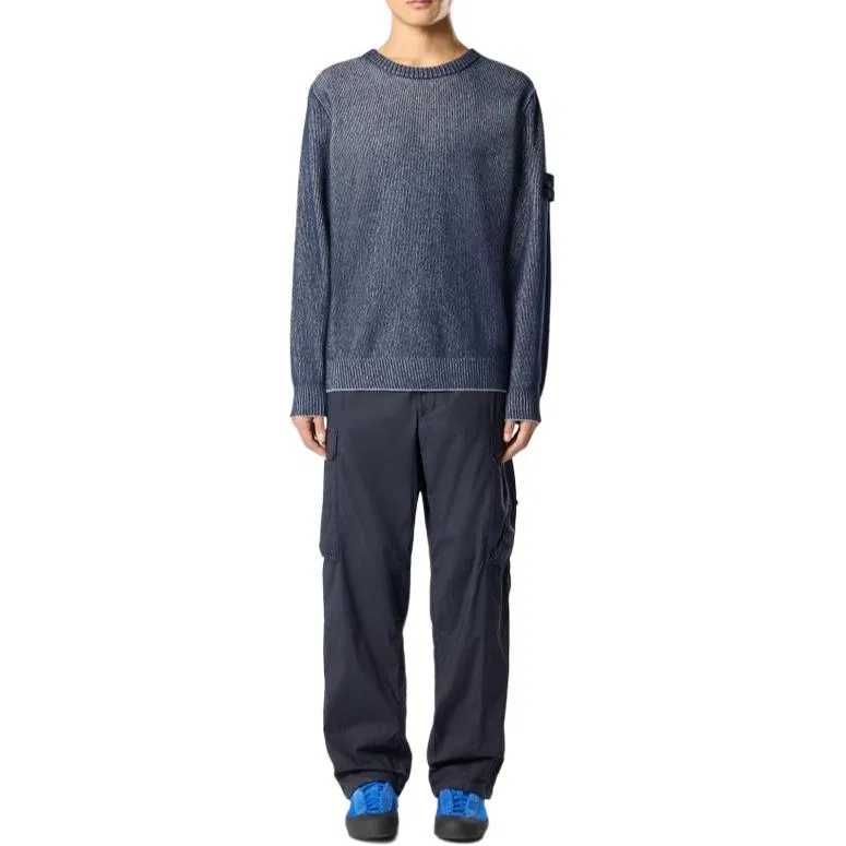 Мужской свитер с круглым вырезом STONE ISLAND, Blue Blend — фото 4