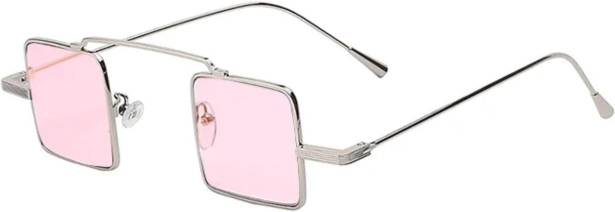 

Стильные маленькие металлические солнцезащитные очки в стиле стимпанк для мужчин и женщин, винтажные солнцезащитные очки в стиле стрит-моды, защита от УФ-излучения UV400 TKKTLLT, Silver Clearpink