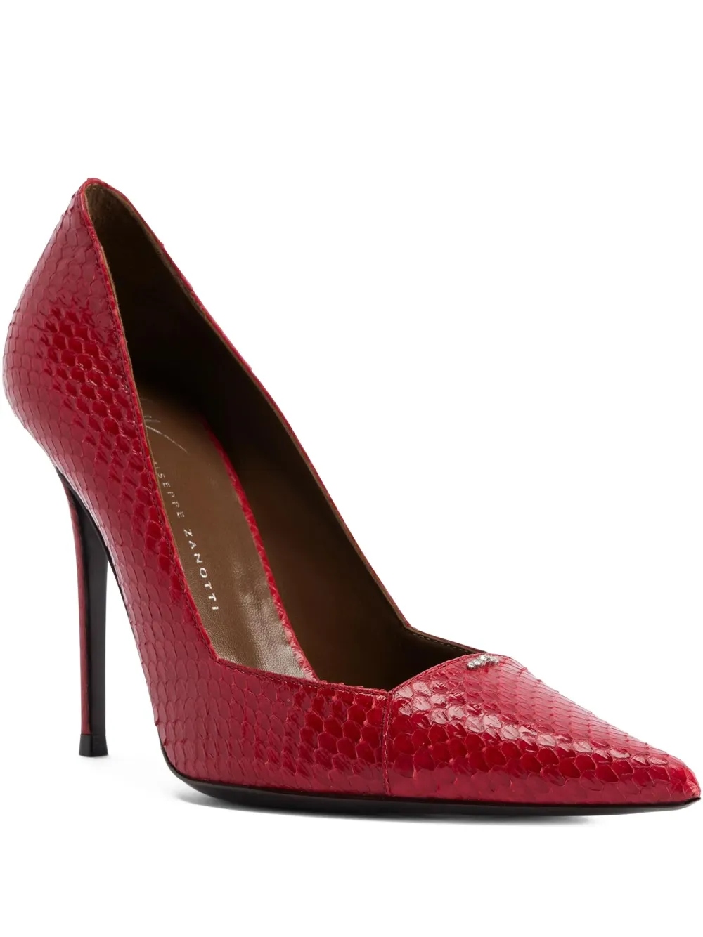 Туфли Raquel 105 с тиснением под кожу змеи Giuseppe Zanotti, красный