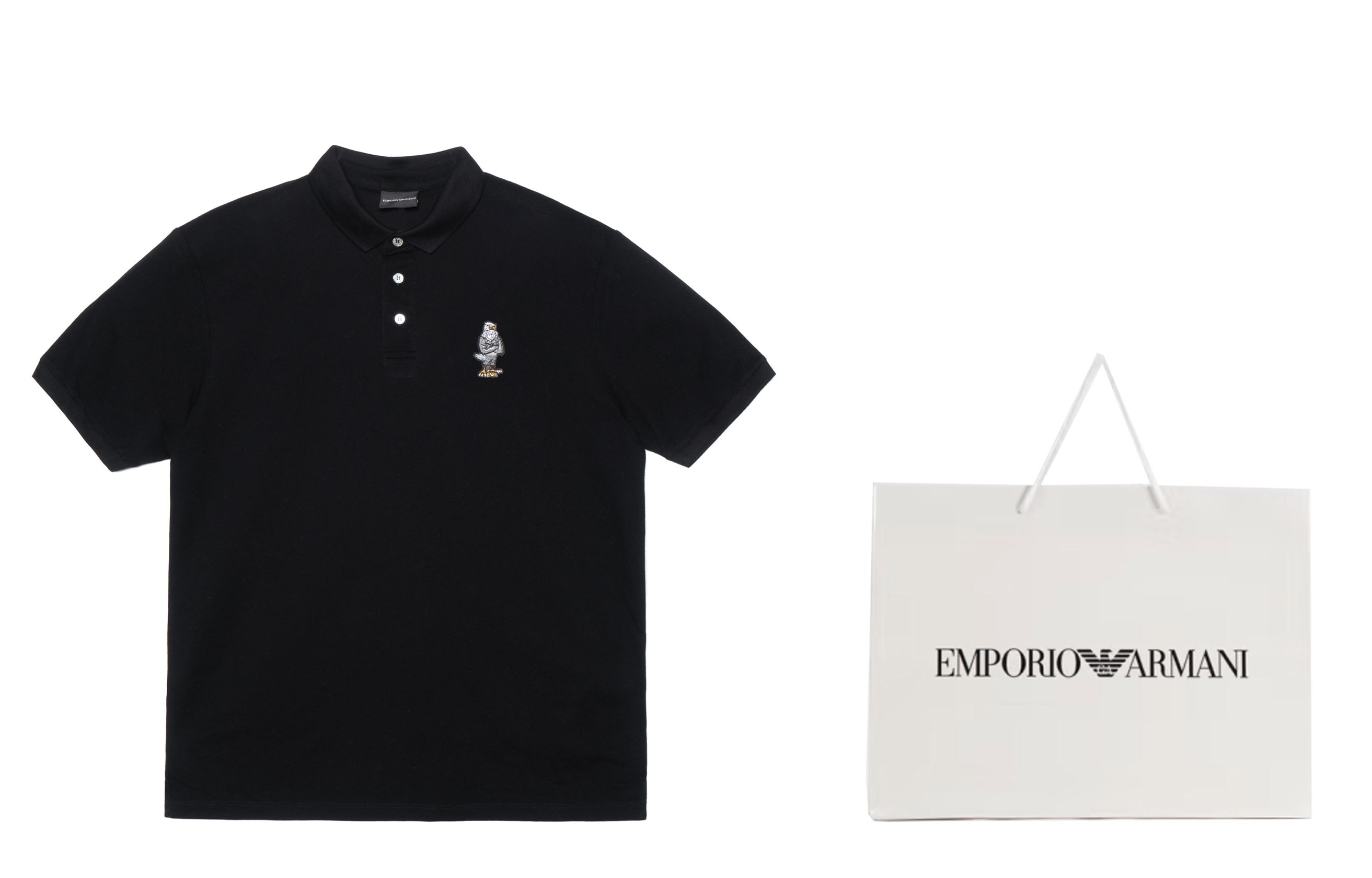 

Футболка поло мужская черная SS22 EMPORIO ARMANI