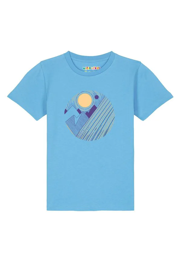 Футболка с геометрическим пейзажем (3 принта) Watapparel, Aqua Blue — фото 2