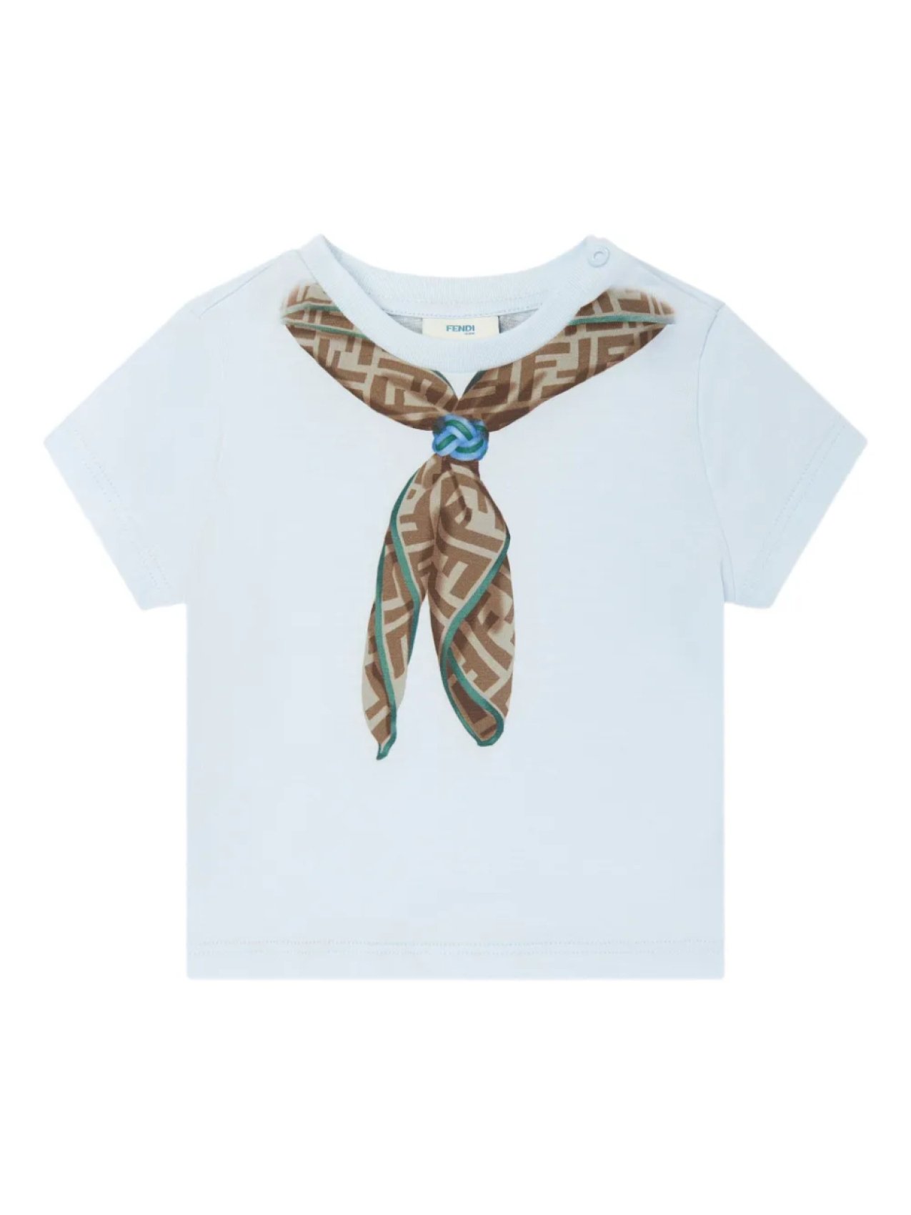 

Футболка с принтом шарфа Fendi Kids, синий