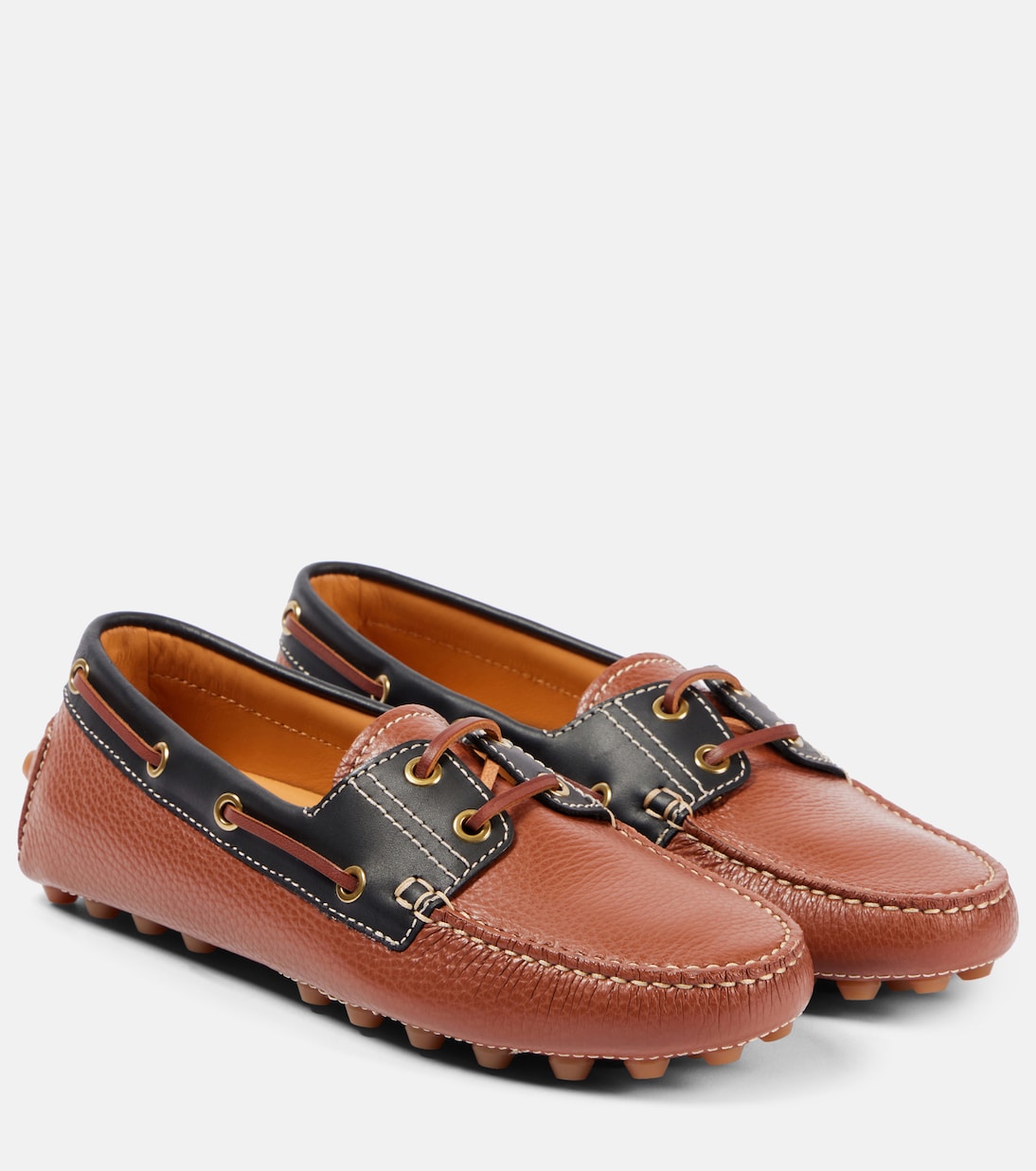 Туфли-лодочки Gommino Bubble из кожи Tod's, Cuoio Sc + Nero