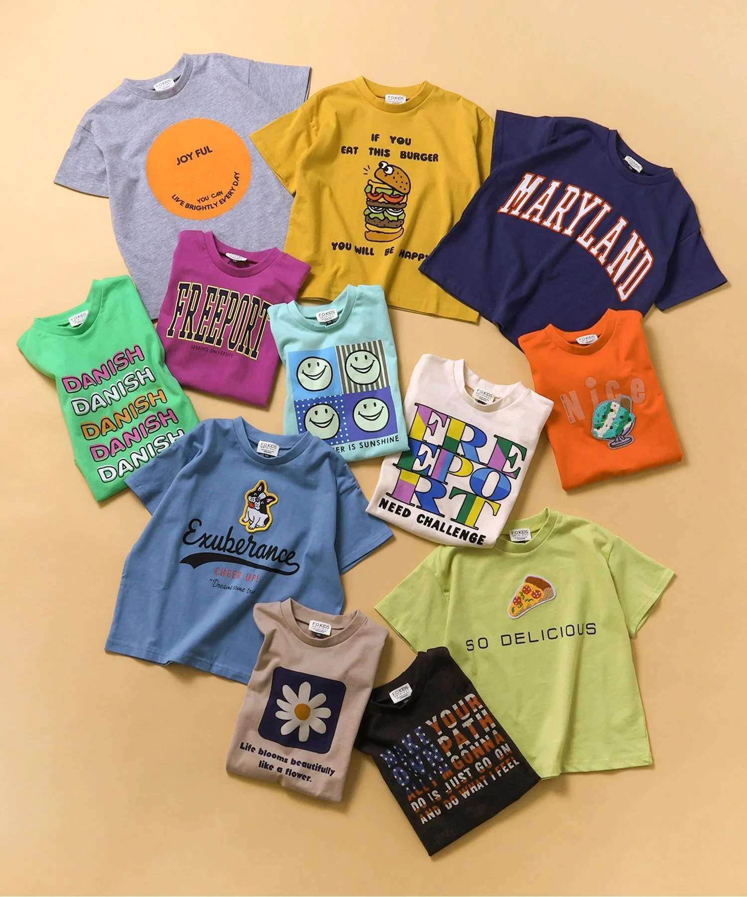 Детская футболка F.O.KIDS винтажная, зелёная — фото 4