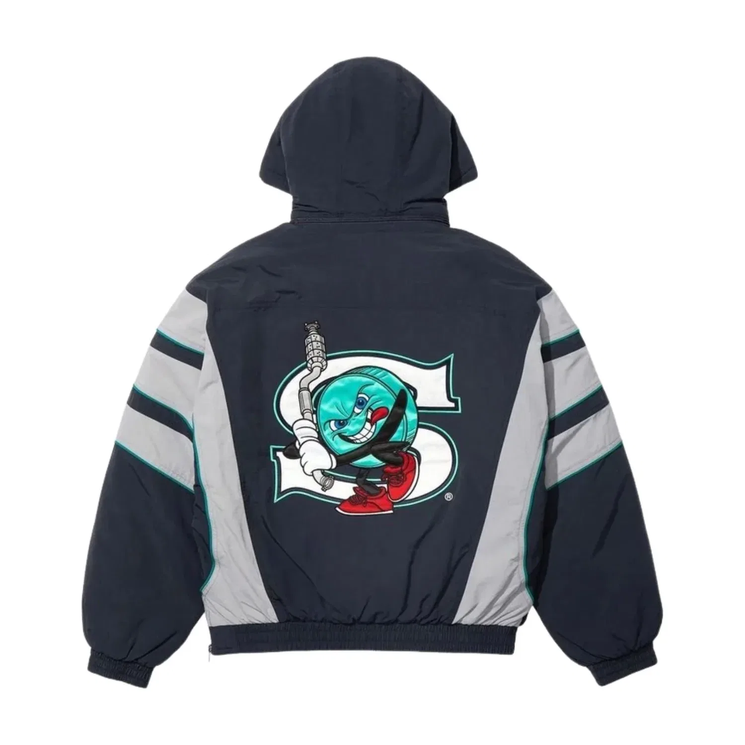 Куртка Supreme x SALEM SS26 Half Zip Stadium Jacket 'Navy' SUP-SS26-273-NVY, темно-синий — фото 2