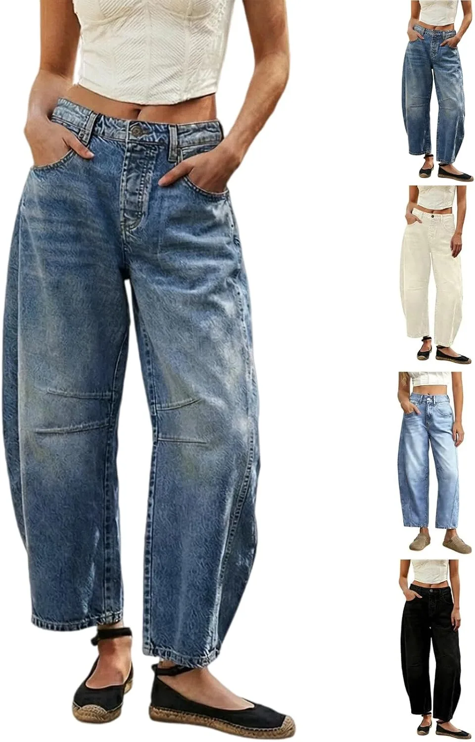 

Джинсы Barrel для женщин в стиле винтаж LVOFTJU