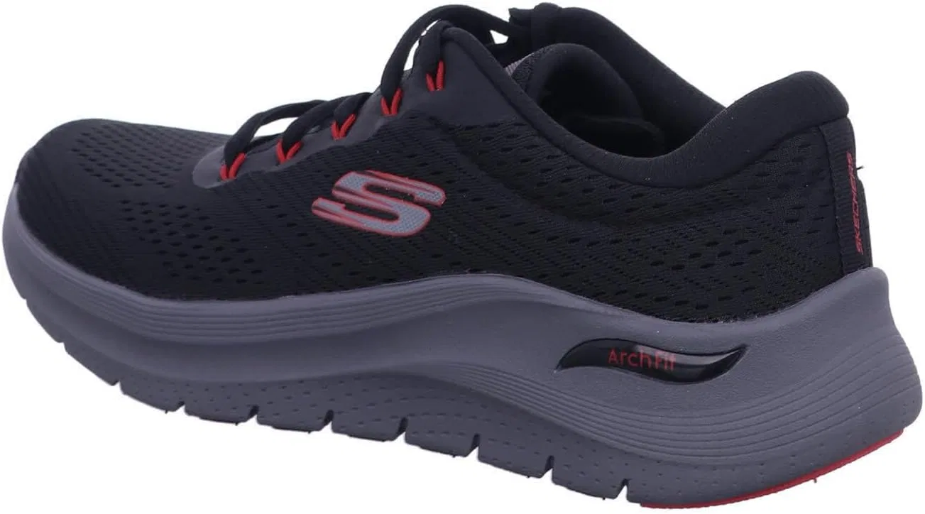 Мужские кроссовки Skechers Arch Fit 2.0 SKECHERS Sport, Black Mesh Synthetic Red Trim — фото 4