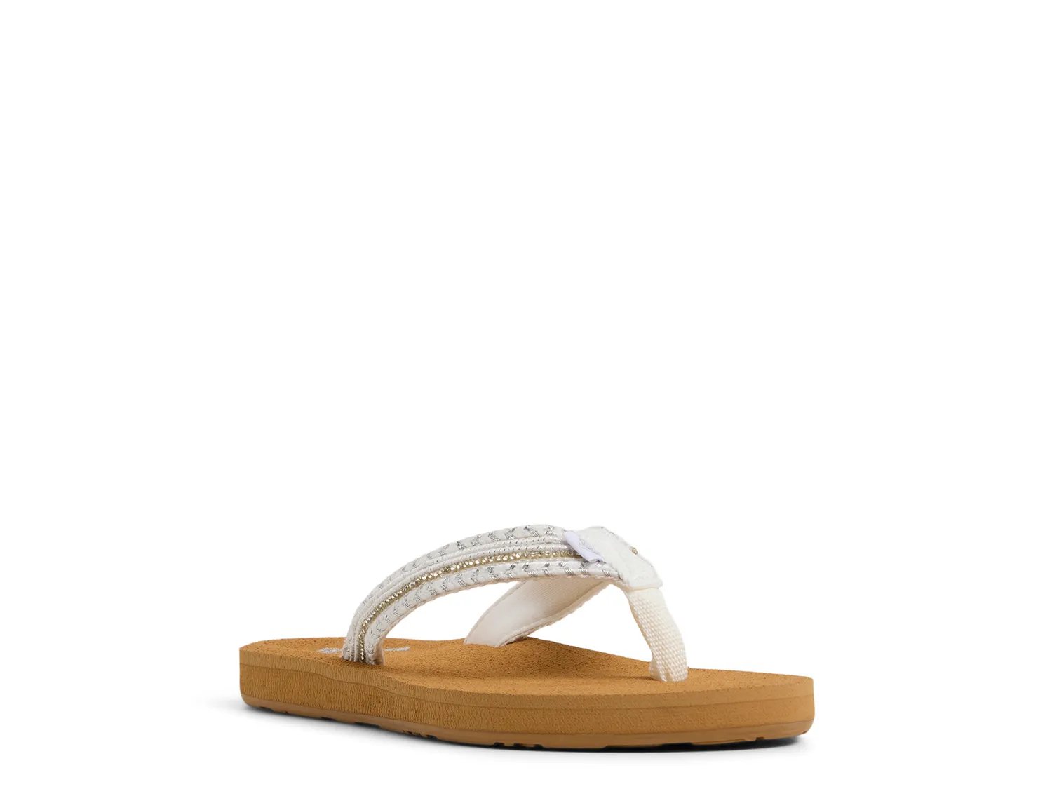 Сандалии Roxy Porto Bling Flip Flop, серебристый металлик