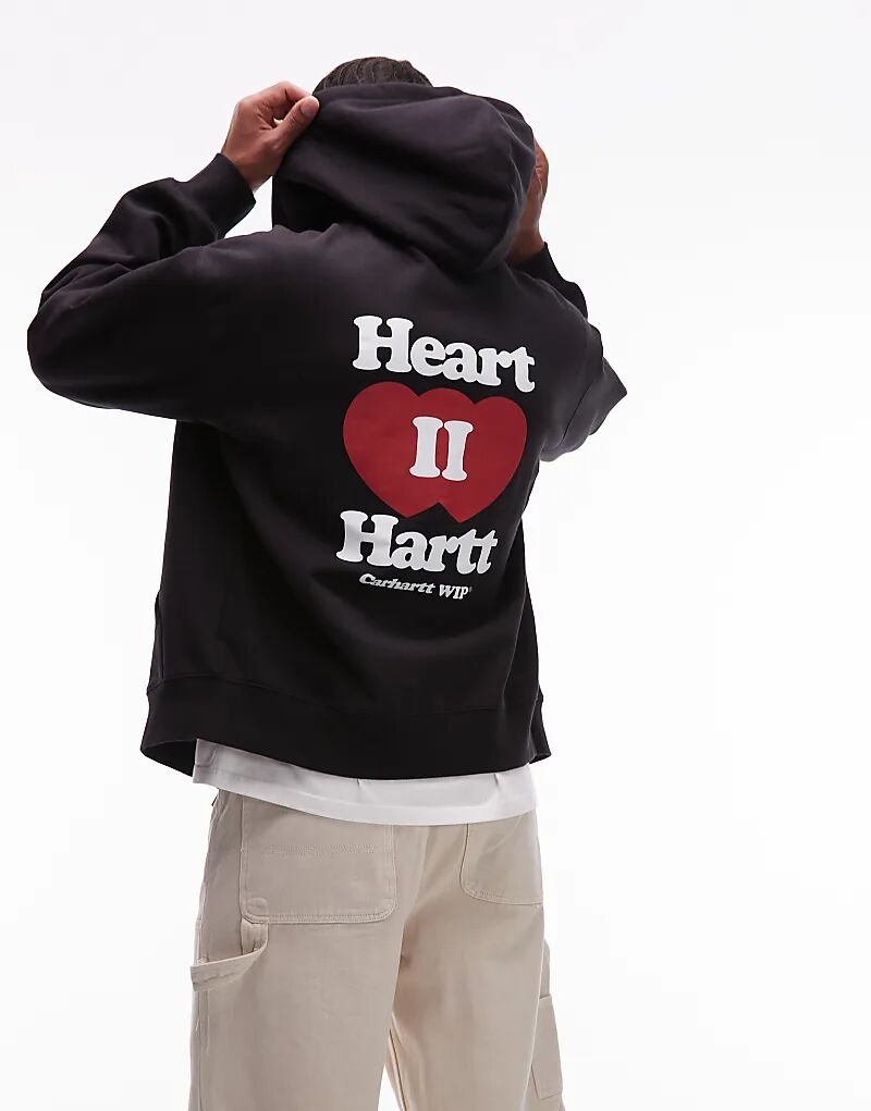 

Толстовка Carhartt WIP Heart II Hartt с застежкой-молнией, черная