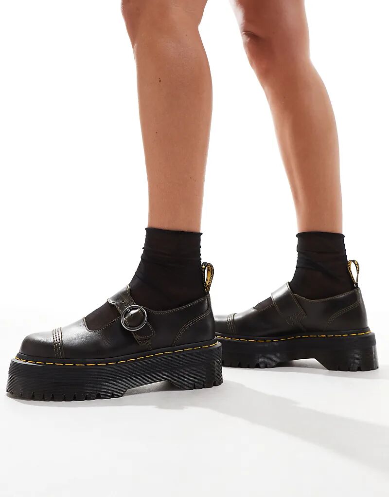 Туфли Мэри Джейн Аддина из коричневой кожи Dr Martens — фото 3