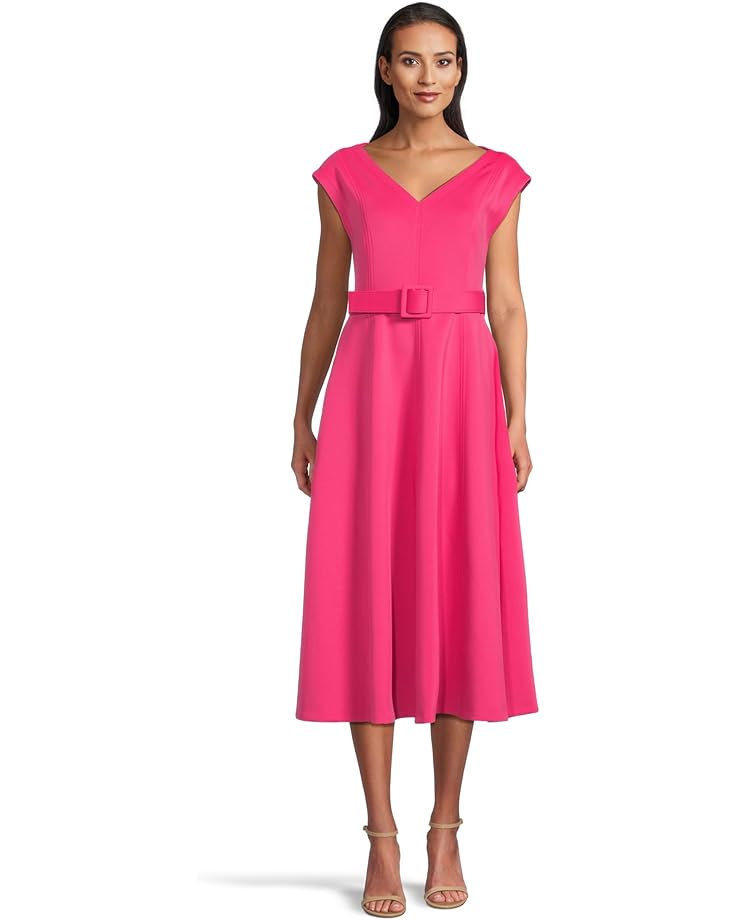 

Платье Calvin Klein Scuba Belted Aline, цвет Hibiscus