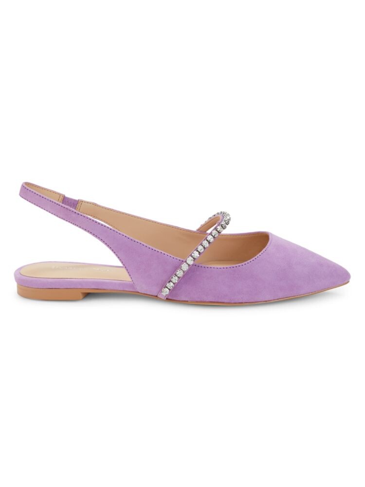 

Замшевые балетки Crystalline с открытой пяткой Stuart Weitzman, цвет Amatista
