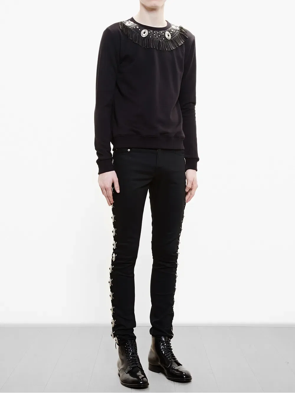 Толстовка с декоративными элементами в виде кончо Saint Laurent, черный — фото 2