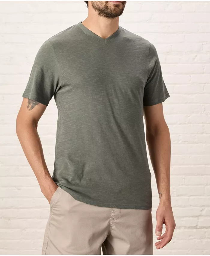 

Мужская футболка с V-образным вырезом из органического хлопка Featherweight Slub Pact, серый