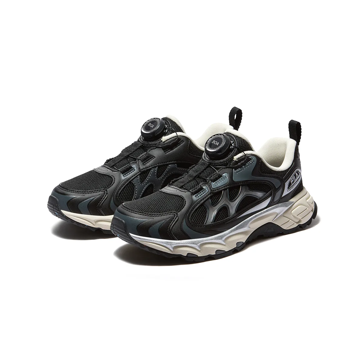 FILA KIDS Детские низкие кроссовки SCOUT ELK Abrasion Resistant Rebound Breathable Support Black/Shadow Black Gray — фото 4