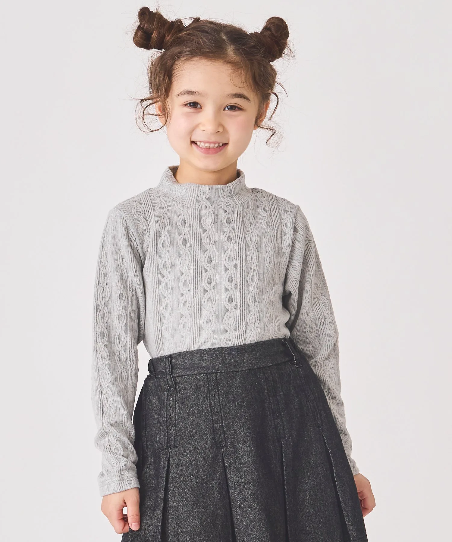 Вязаный топ с высоким воротником Ever Closet, Light gray