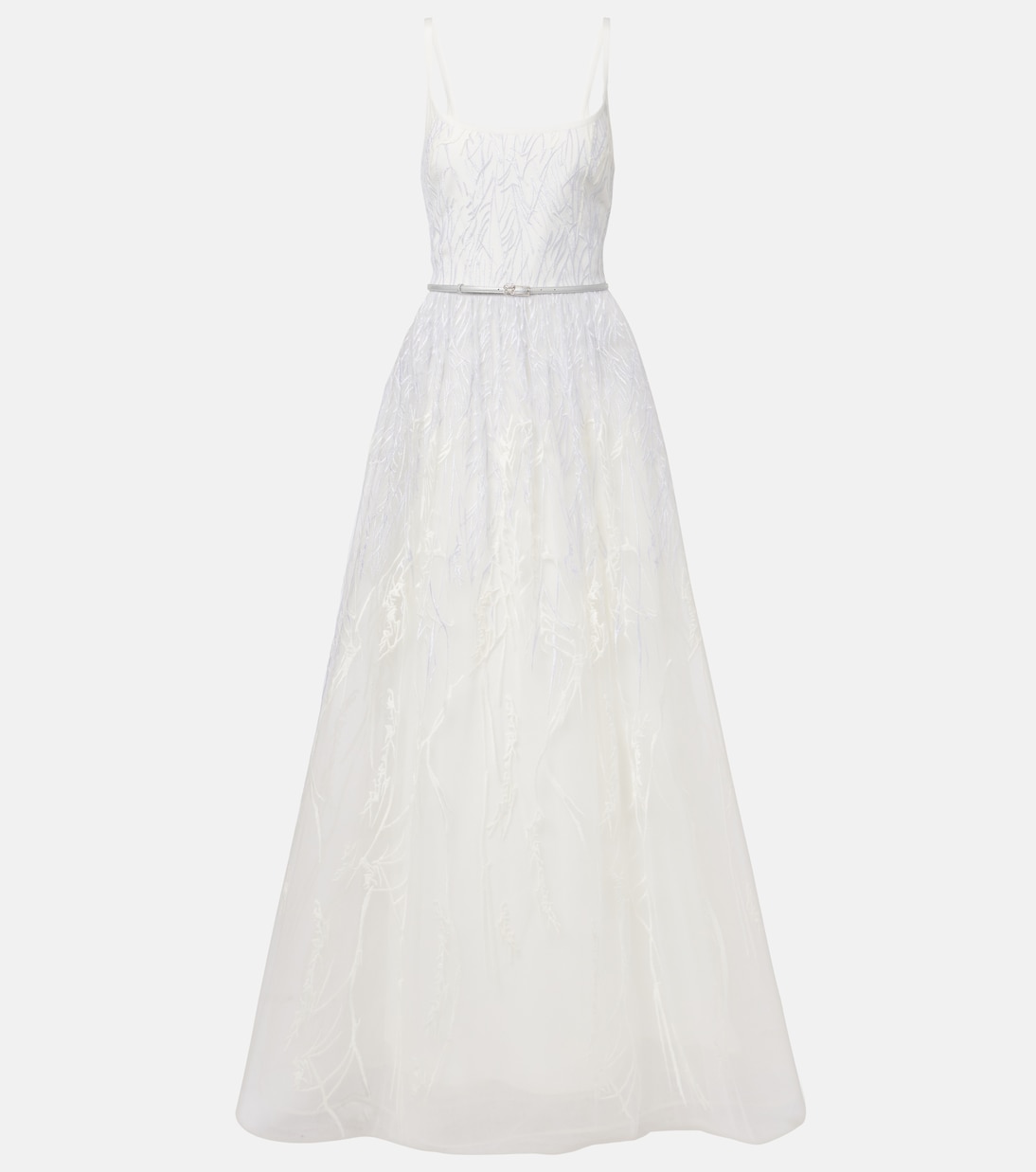 

Платье из вышитого тюля Elie Saab, Powder White