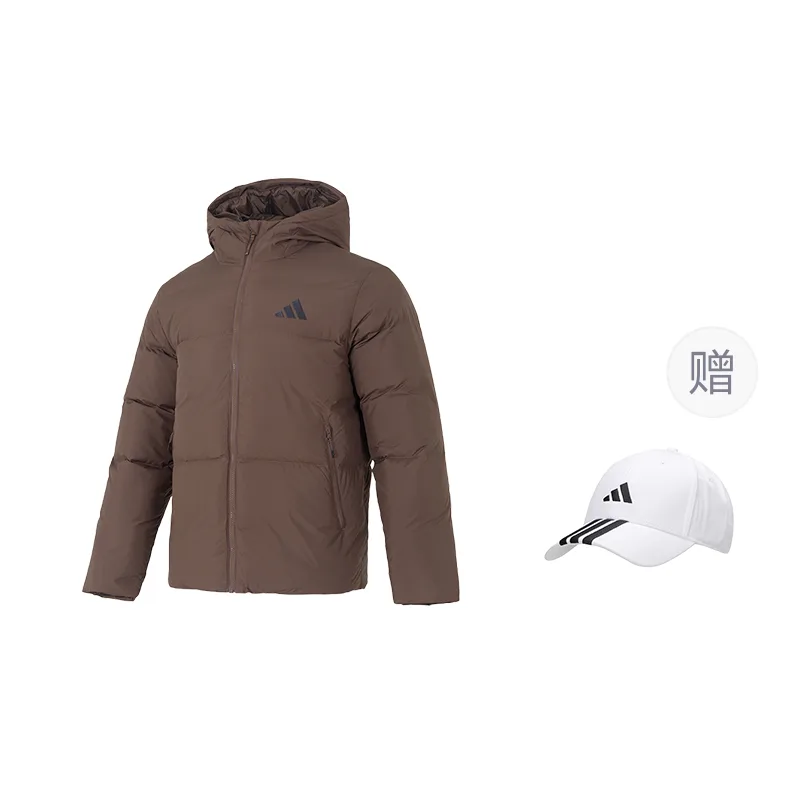 Пуховики и куртки мужские Adidas, коричневый (Comes with An Adidas Hat*1)