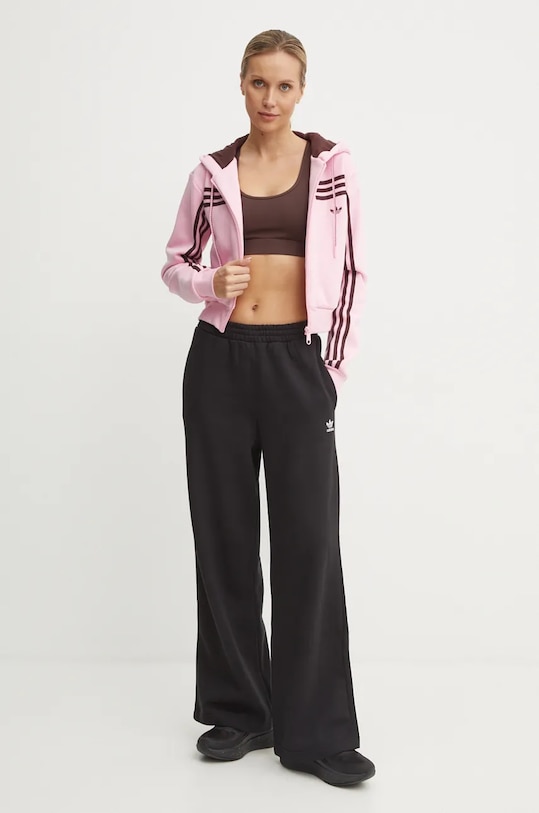 Широкие брюки Femme Galore Wideleg Fleece из флиса Adidas Originals, черный — фото 2