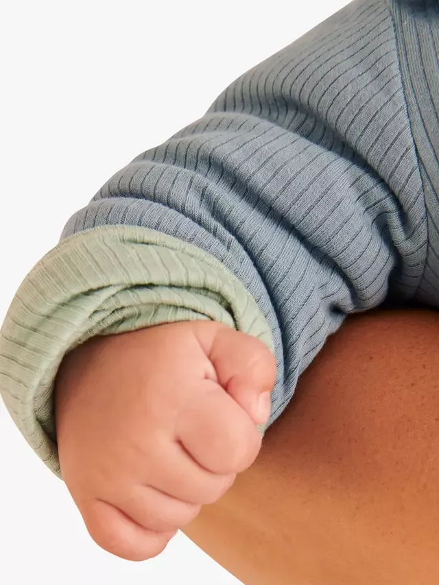 Двусторонняя ребристая куртка Baby, небесно-голубого и мятного цвета MORI — фото 4